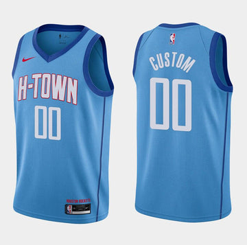 Custom Houston Rockets blue jersey