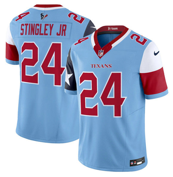 Derek Stingley Jr Houston Texans blue jersey