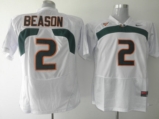 Jon Beason Miami Hurricanes white jersey