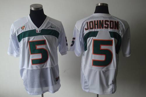 Andre Johnson Miami Hurricanes white jersey
