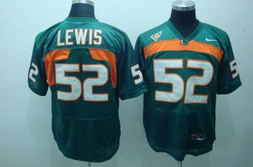 Ray Lewis Miami Hurricanes green jersey
