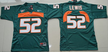 Ray Lewis Miami Hurricanes green jersey