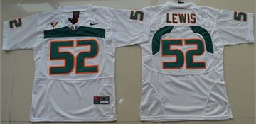 Ray Lewis Miami Hurricanes white jersey