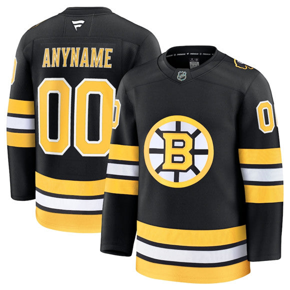 Custom Boston Bruins black Home jersey