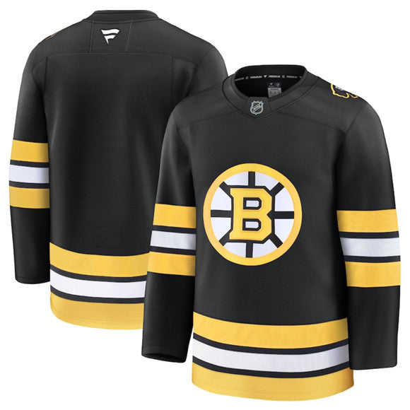Custom Boston Bruins black Home jersey