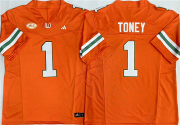 Malachi Toney Miami Hurricanes orange jersey