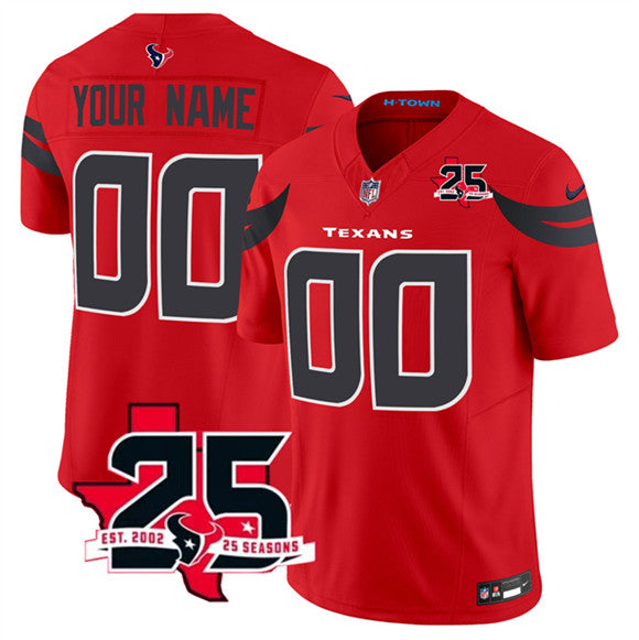 Custom Houston Texans red Vapor jersey