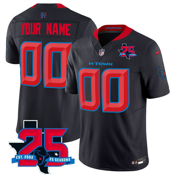 Custom Houston Texans navy Vapor jersey
