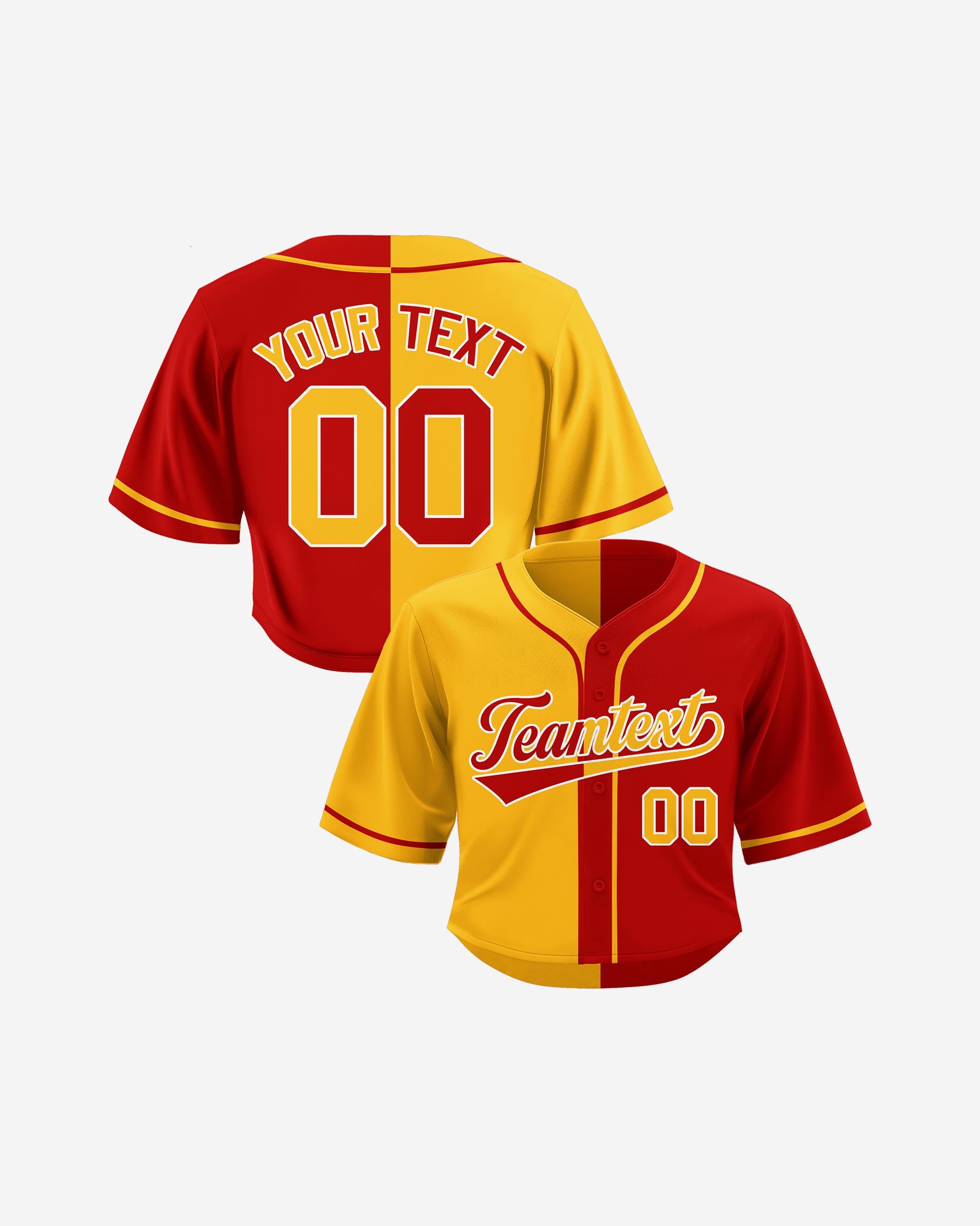 Two-tone split cheerleading crop jersey with custom team name and number - photo 3