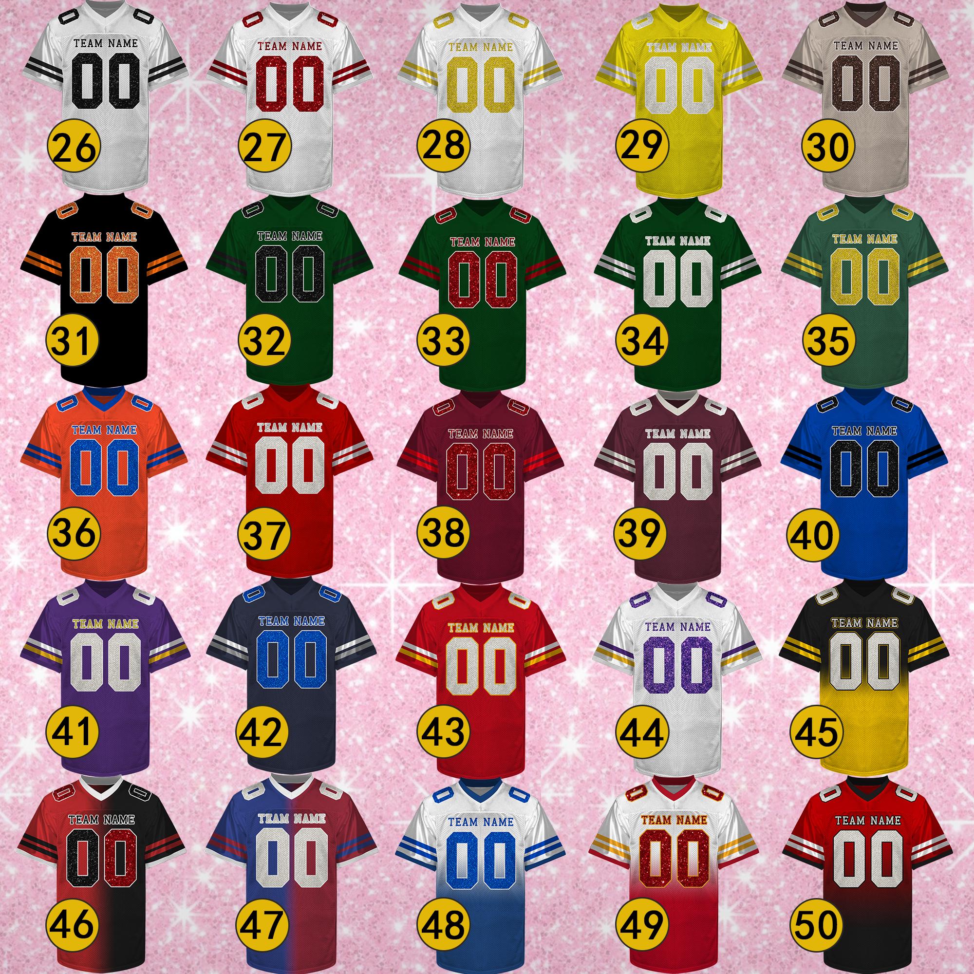 Women's glitter bling football jersey with custom name and number - photo 3