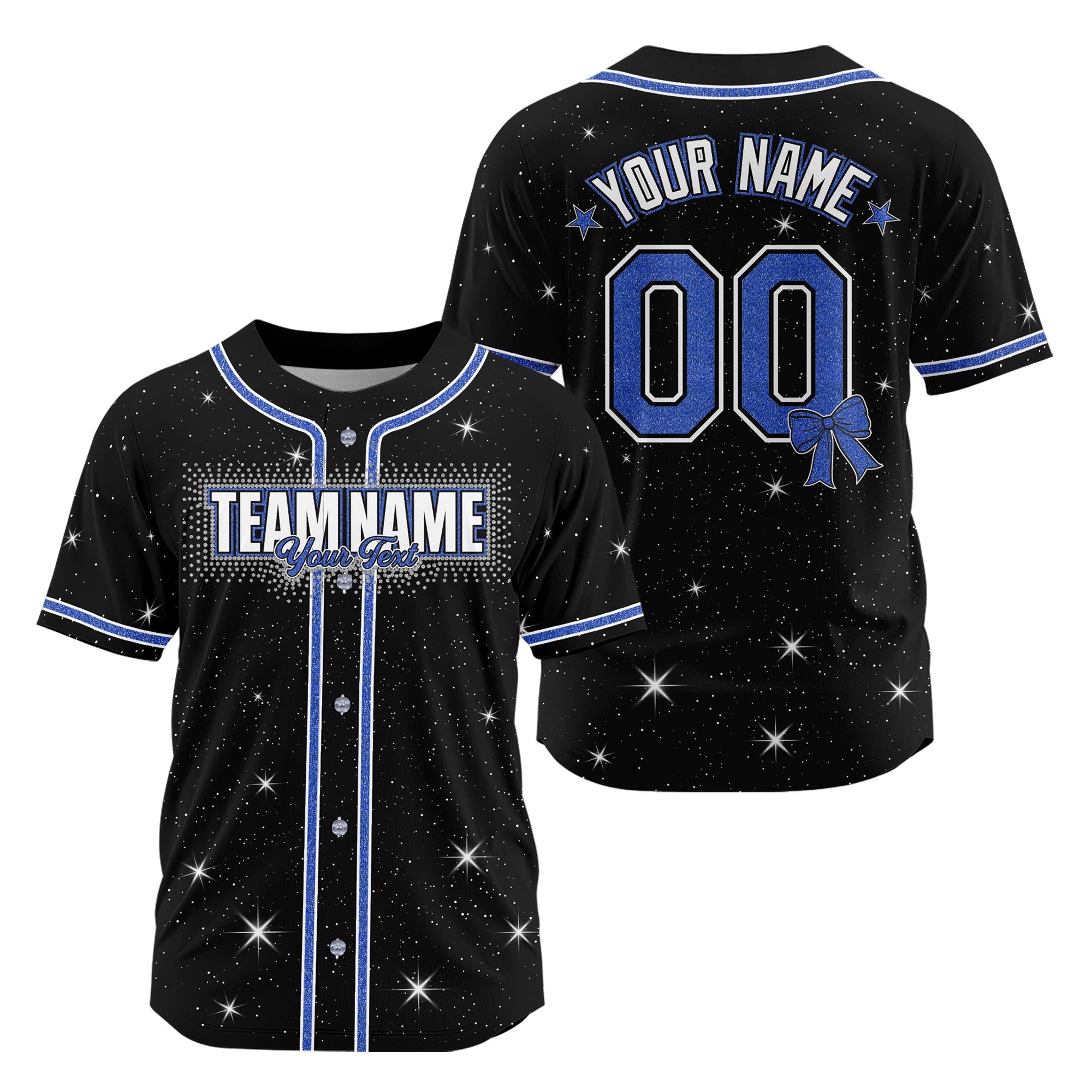 Black and gold cheer sparkle baseball jersey with custom glitter name and number - photo 3