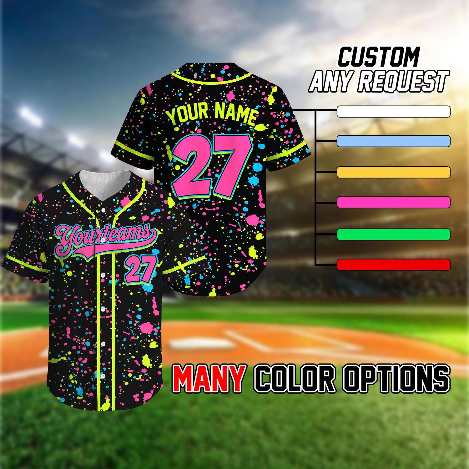 Party animal baseball jersey with custom team name and number - photo 3