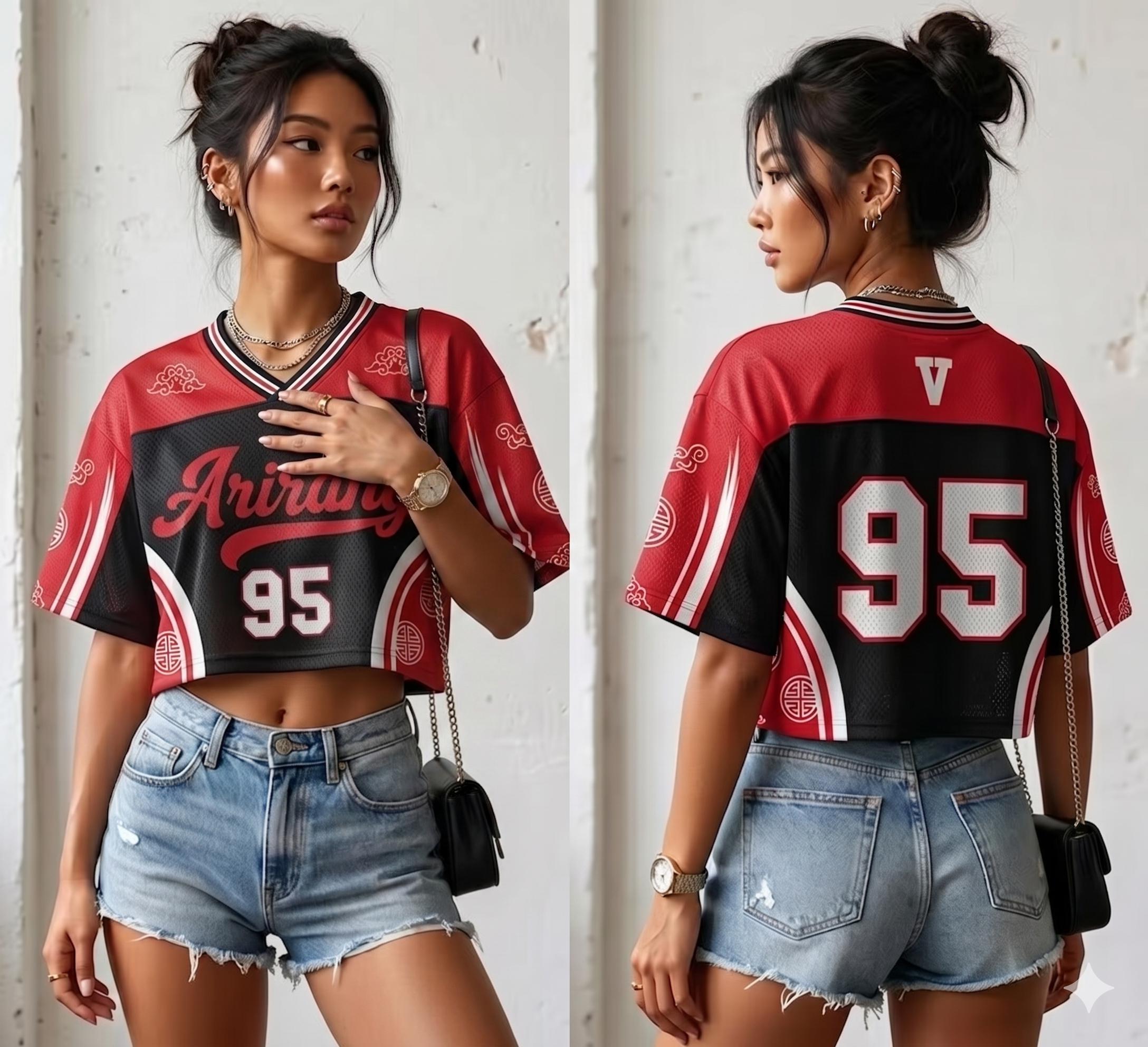K-pop concert crop top jersey with custom name and number