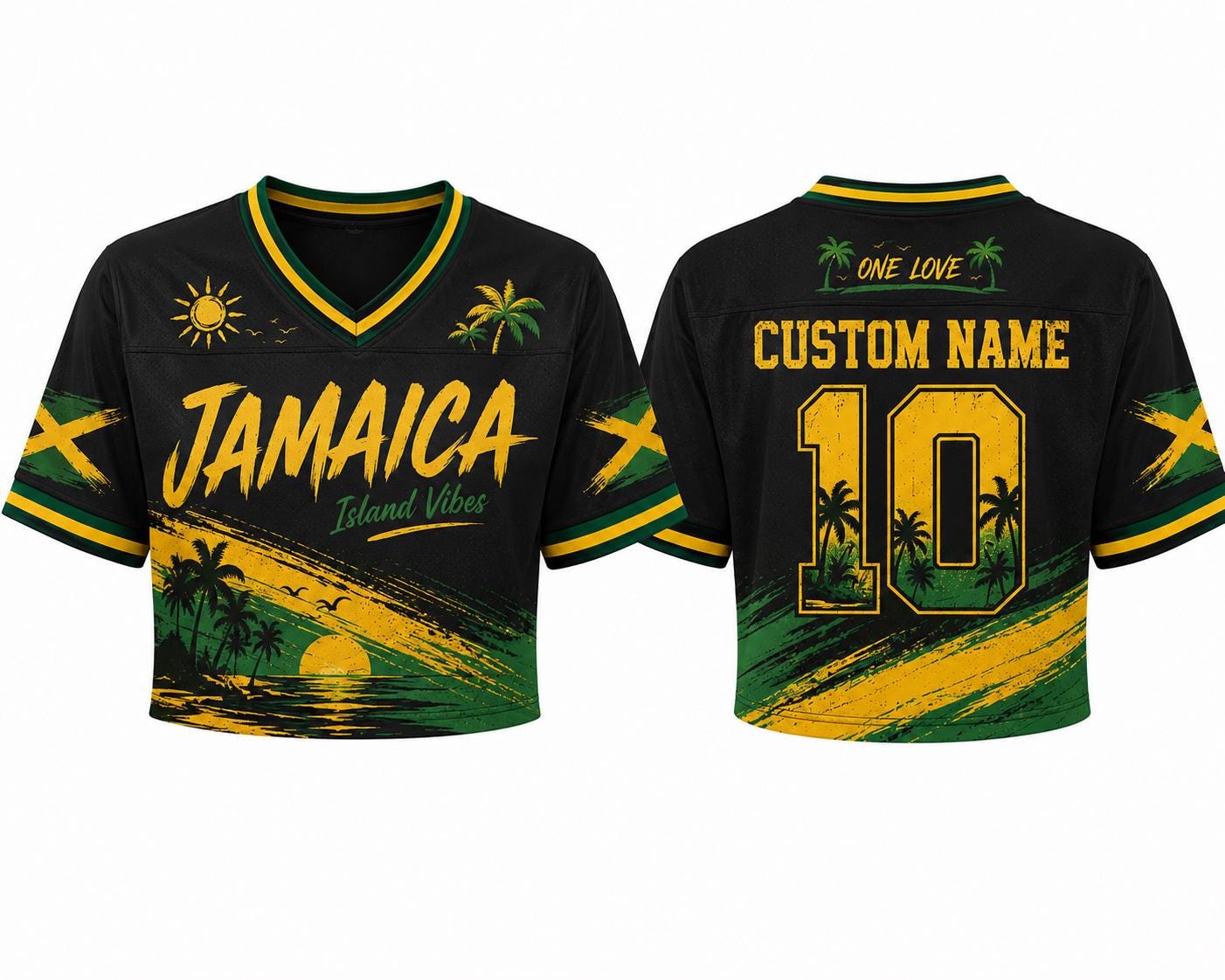 Jamaica crop football jersey with custom name and number - photo 3