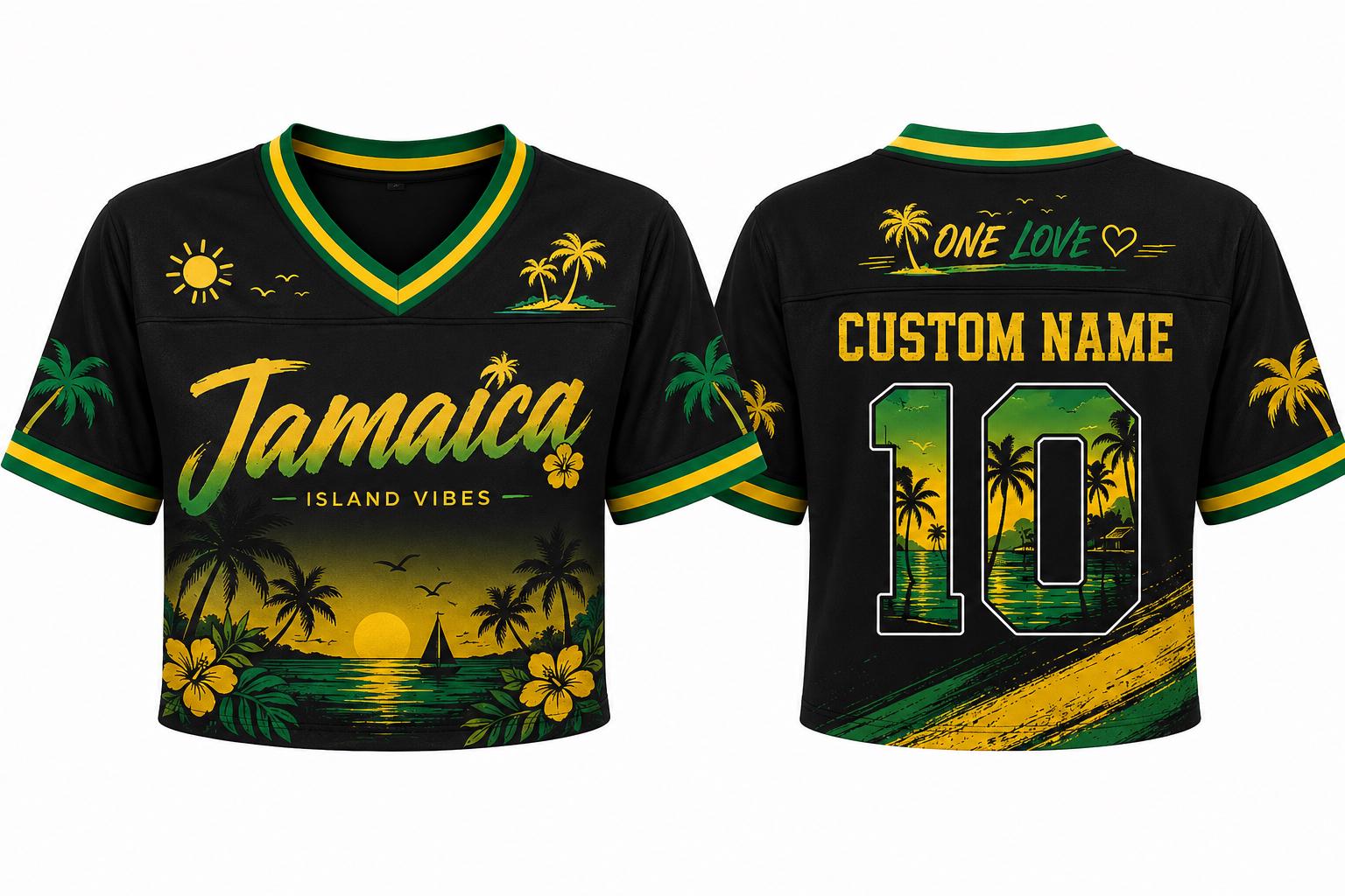Jamaica crop football jersey with custom name and number - photo 5