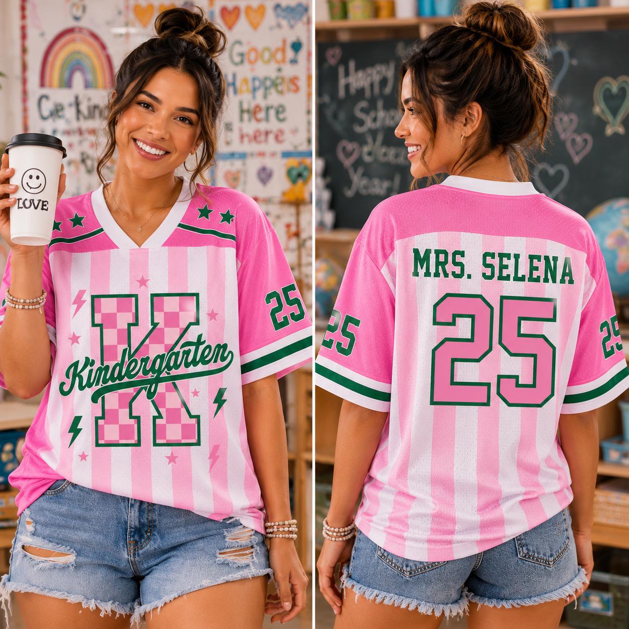 Teacher football jersey with custom grade name and number - photo 3
