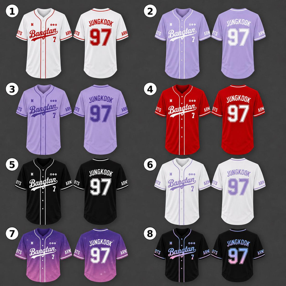 K-pop tour baseball jersey with custom name and number