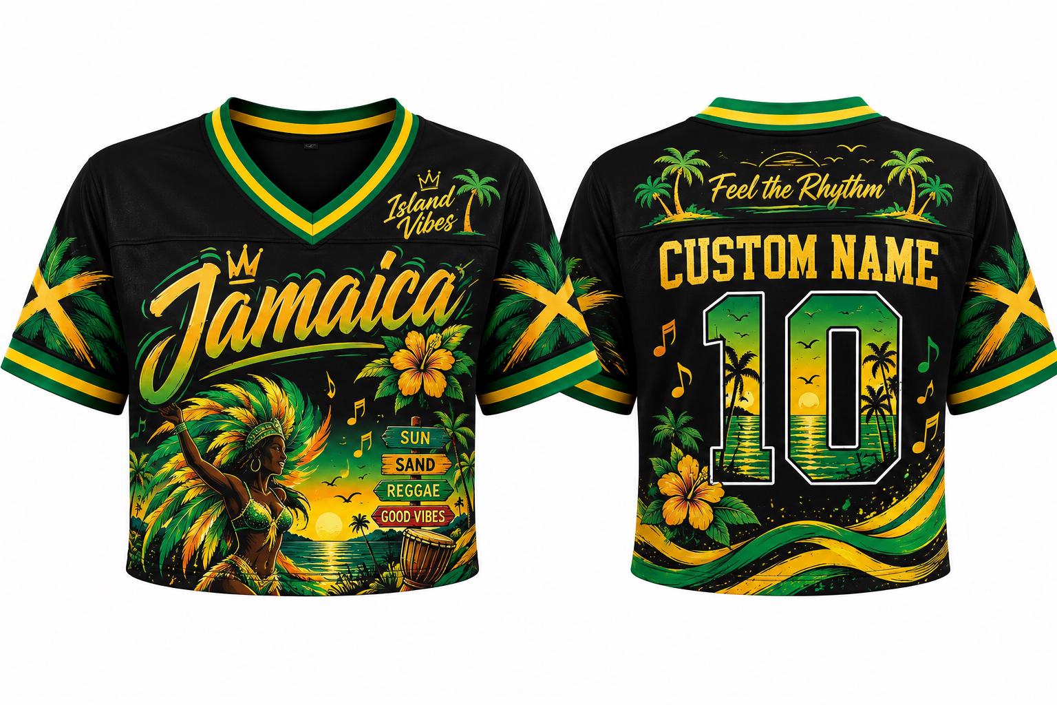 Jamaica crop football jersey with custom name and number - photo 4