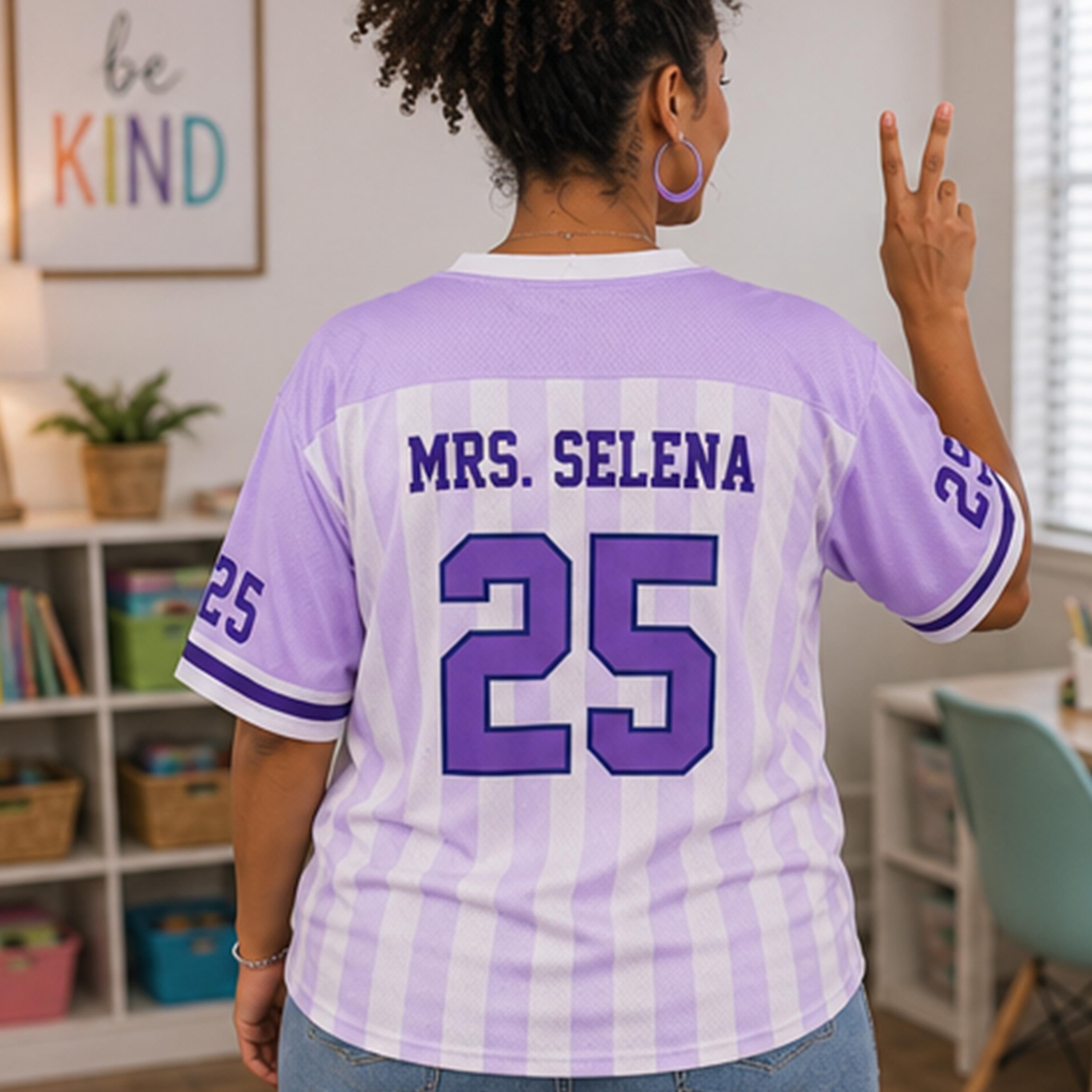 Teacher football jersey with custom grade name and number - photo 5