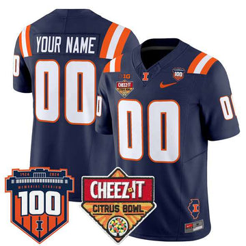Custom Illinois Fighting Illini navy FUSE jersey