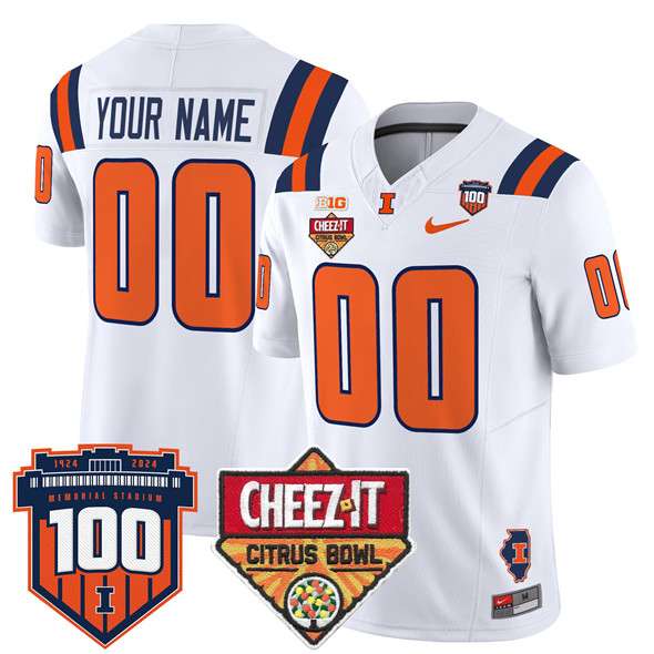 Custom Illinois Fighting Illini navy FUSE jersey