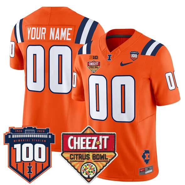 Custom Illinois Fighting Illini orange FUSE jersey