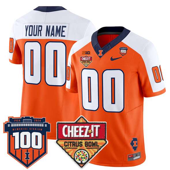 Custom Illinois Fighting Illini orange FUSE jersey
