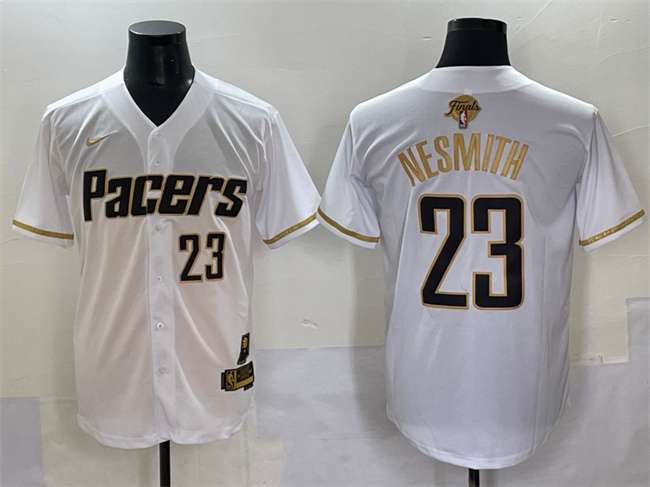 Aaron Nesmith Indiana Pacers white-gold Vapor jersey
