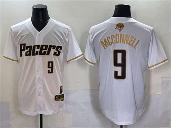 TJ McConnell Indiana Pacers white-gold Vapor jersey
