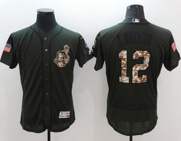 Francisco Lindor Cleveland Guardians green Salute To Service jersey