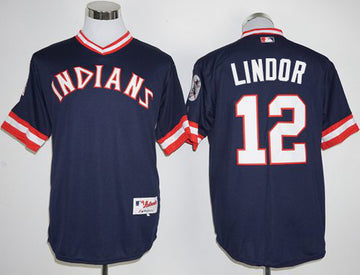 Francisco Lindor Cleveland Guardians navy jersey