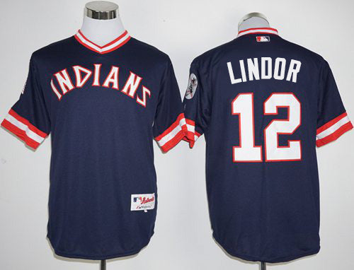 Francisco Lindor Cleveland Guardians navy jersey