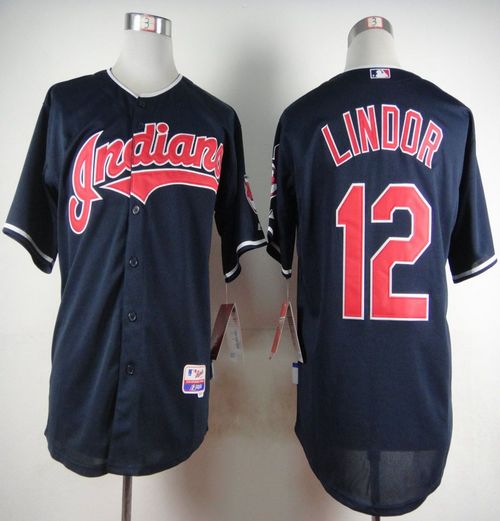 Francisco Lindor Cleveland Guardians navy jersey