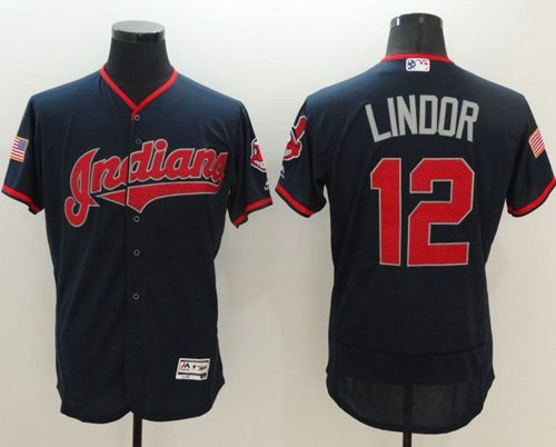 Francisco Lindor Cleveland Guardians navy Fashion jersey