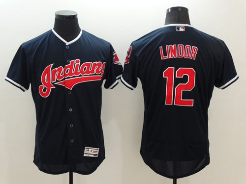 Francisco Lindor Cleveland Guardians navy Authentic jersey