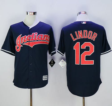 Francisco Lindor Cleveland Guardians navy jersey