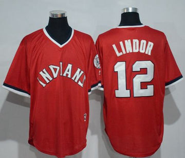 Francisco Lindor Cleveland Guardians red jersey