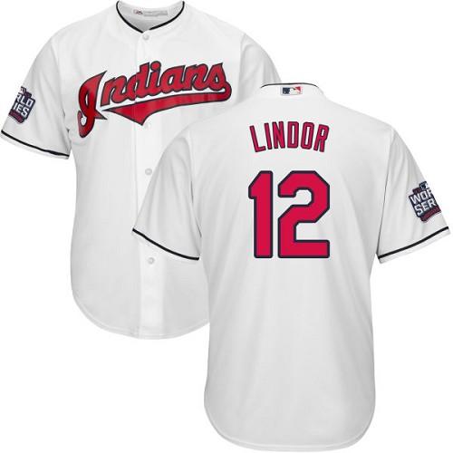 Francisco Lindor Cleveland Guardians white Home jersey