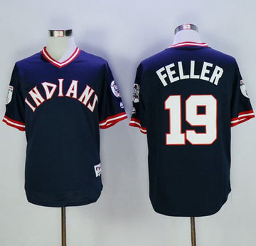 Bob Feller Cleveland Guardians navy jersey