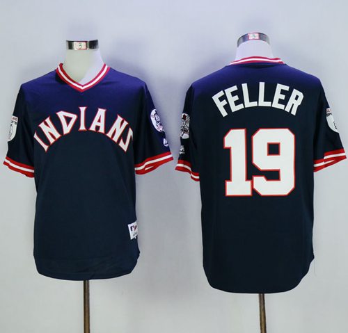 Bob Feller Cleveland Guardians navy jersey