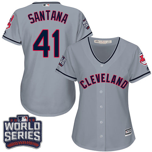 Carlos Santana Cleveland Guardians grey Road jersey