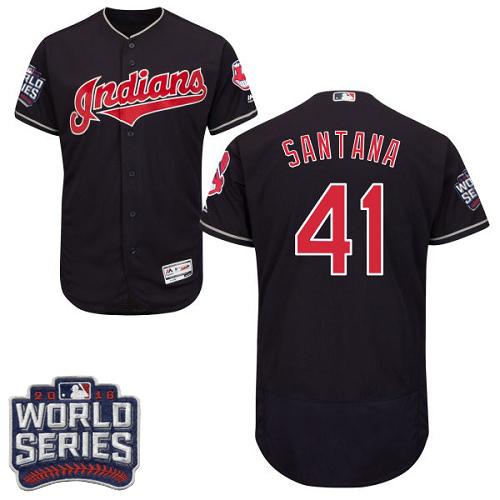 Carlos Santana Cleveland Guardians navy Authentic jersey