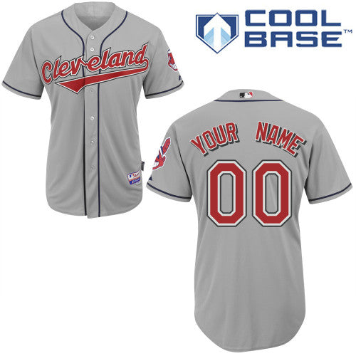 Custom Cleveland Guardians grey Authentic jersey