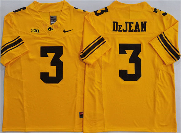 Cooper DeJean Iowa Hawkeyes yellow jersey
