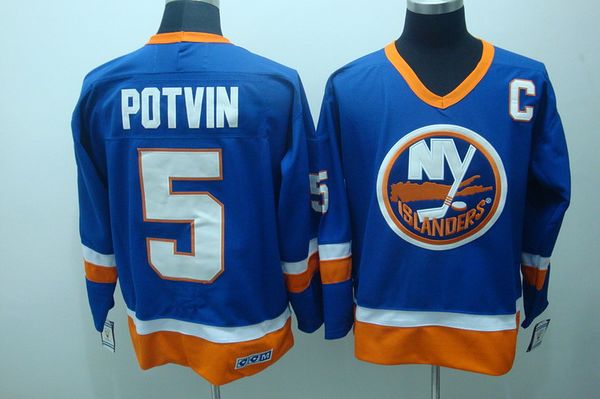 Denis Potvin Baby New York Islanders blue Throwback jersey