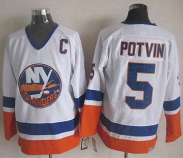 Denis Potvin New York Islanders white Throwback jersey