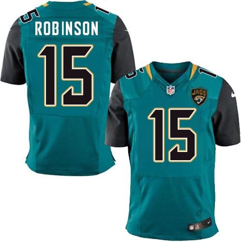 Jaguars #15 Allen Robinson Teal Green Team Color Elite Jersey