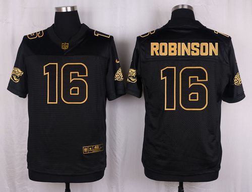 Jaguars #16 Denard Robinson Black Elite Pro Line Gold Collection Jersey