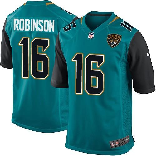 Jaguars #16 Denard Robinson Teal Green Team Color Elite Jersey
