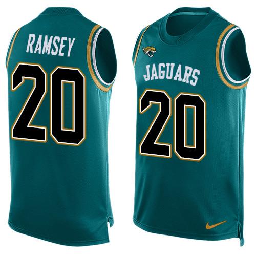 Jaguars #20 Jalen Ramsey Teal Green Team Color Tank Top Jersey